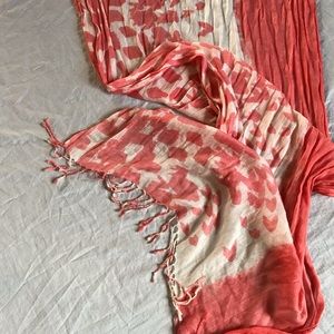 Orange & white patterned scarf
